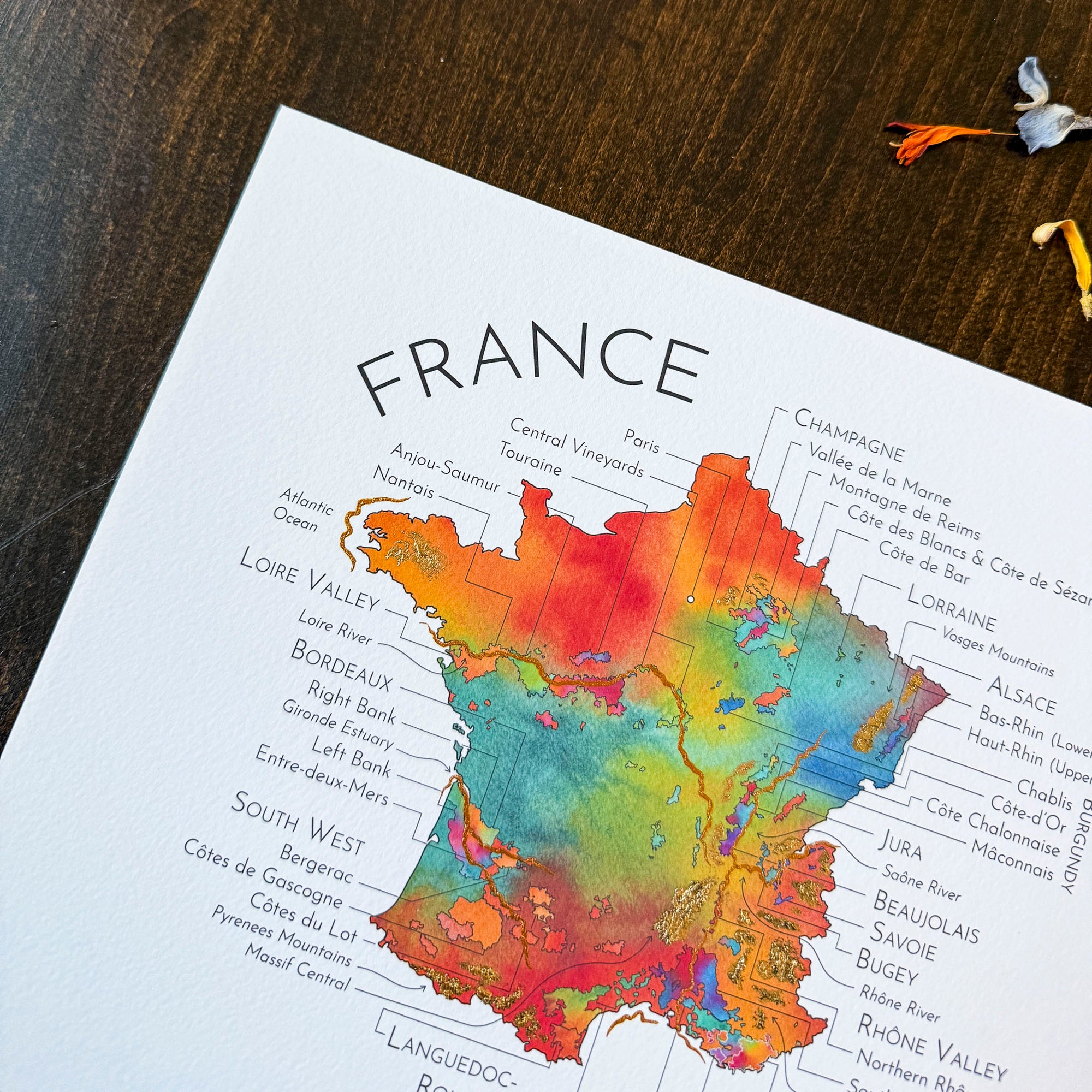 France Wine Map - Print