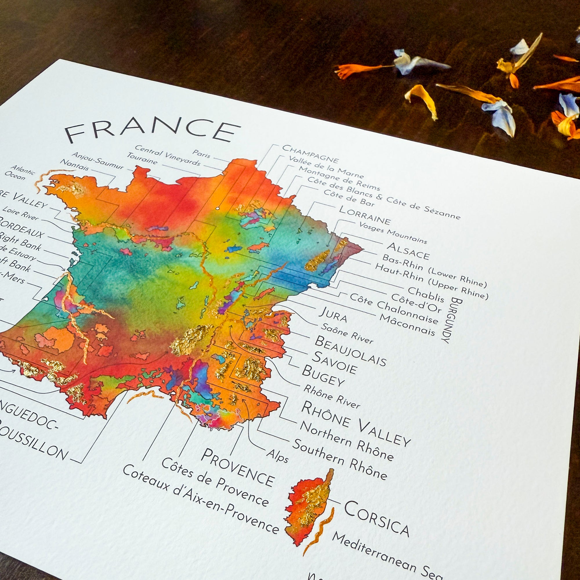 France Wine Map - Print