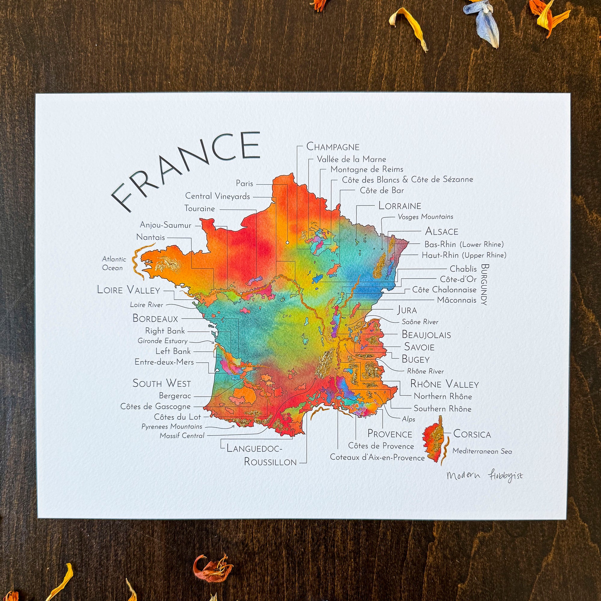 France Wine Map - Print